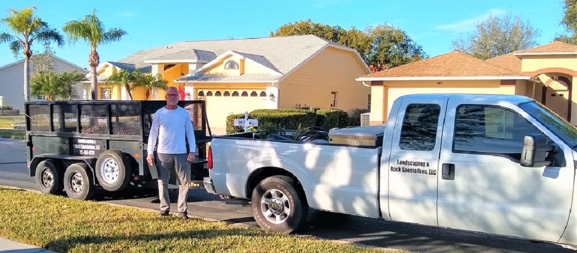 Bill Murray with landscape equipment